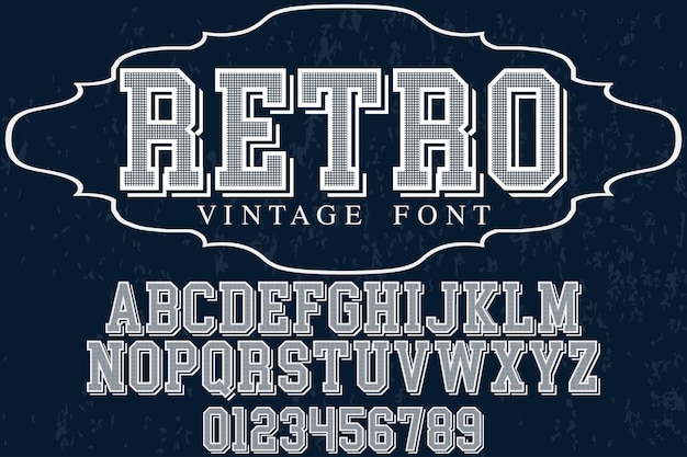 Retro Typografia Czcionki Typografia Alfabet Z Numerami