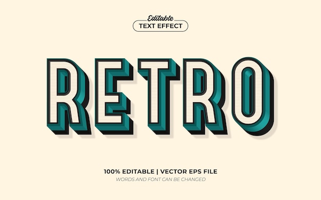 Retro vintage klasyczny edytowalny efekt tekstowy styl graficzny