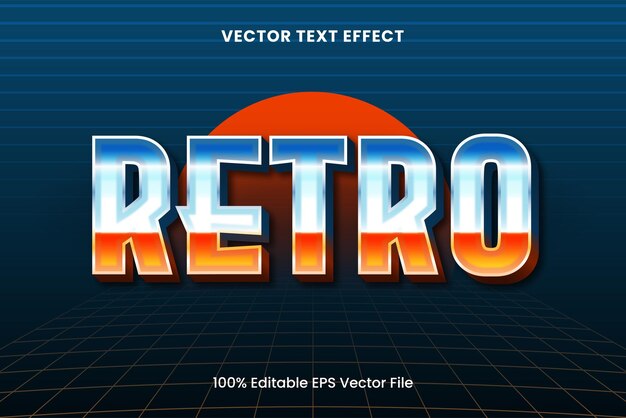 Retro vintage lat 80. edytowalny efekt tekstu wektorowego