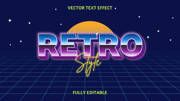 RETRO WEKTOROWY EFEKT TEKSTOWY W PEŁNI EDYTOWANY