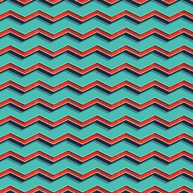 Retro wzór zygzak. Streszczenie tło geometryczne w stylu lat 80-tych, 90-tych. Geometryczna prosta ilustracja