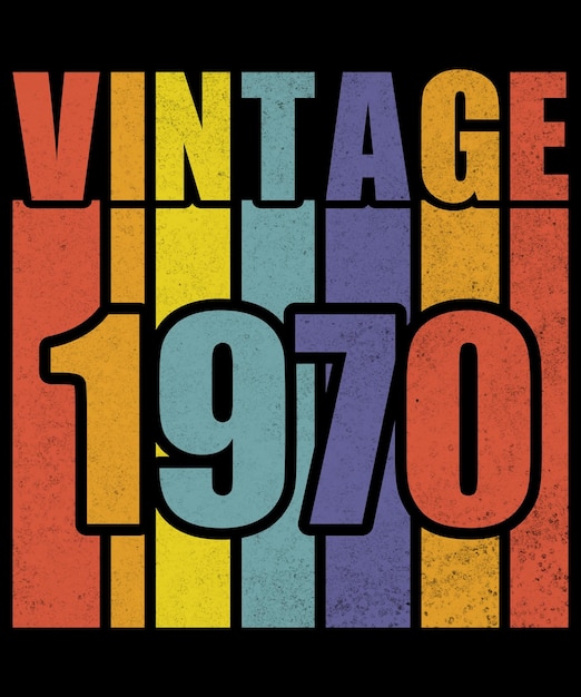 Retro Z Kolorowymi Paskami Płaski Projekt Retro 60s70s Vintage Design