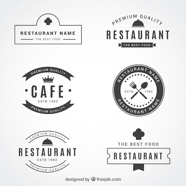 Retro Zestaw Klasycznych Logo Restauracji