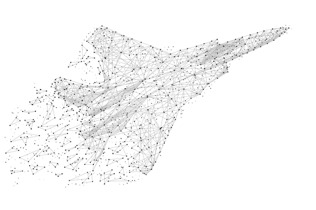 Rey Myśliwiec Z Linią Wielokąta Na Abstrakcyjnym Tle Wielokątna Przestrzeń Niski Poli Z Połączeniem