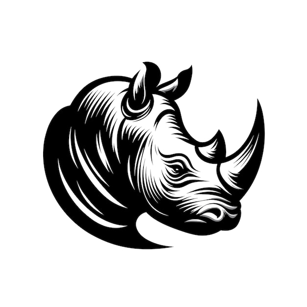 Plik wektorowy rhino resilience monochrome logo power