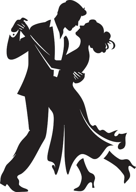 Plik wektorowy rhythmic reverie dance logo icon swaying serenade iconic couple mark