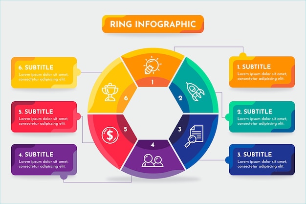 Ring Infografikę Z Kolorami I Tekstem