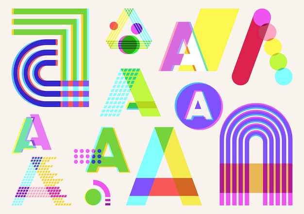 RISOGRAPH STOCK Kolorowy i chłodny w projekcie wektorowym