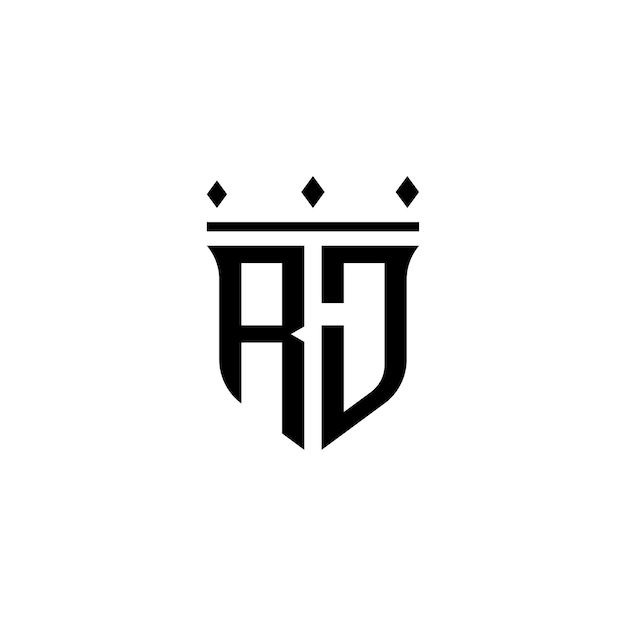 RJ monogram logo projekt litery tekst nazwa symbol monochromatyczny logotyp alfabet znak prosty logo