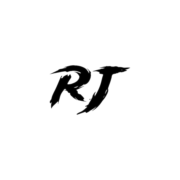 Plik wektorowy rj monogram logo projekt litery tekst nazwa symbol monochromatyczny logotyp alfabet znak prosty logo