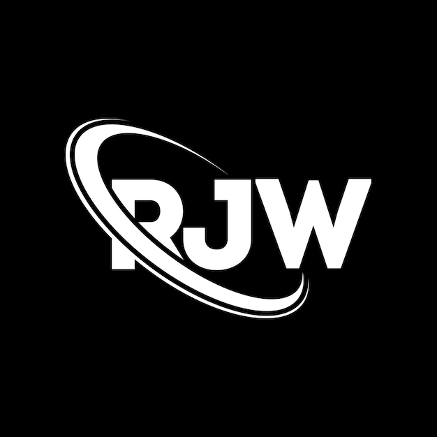 RJW logo RJW litery RJW design logo inicjały RJW logotyp połączony z okręgiem i dużymi literami monogram logo R JW typografia dla biznesu technologicznego i marki nieruchomości
