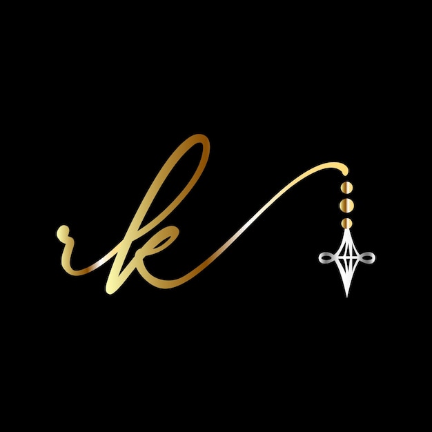 Plik wektorowy rk początkowe logo ślubne pismo odręczne biżuteria logo szablon wektor