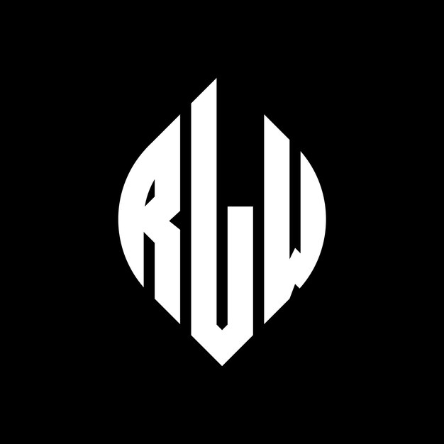 Rlw Logo O Kształcie Okręgu I Elipsy Rlw Elipsy O Stylu Typograficznym Trzy Inicjały Tworzą Logo Okrągłe Rlw Emblem Okrągły Abstrakt Monogram