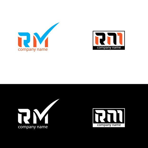 Plik wektorowy rm wektor logo szablon rm typo logo mr logo