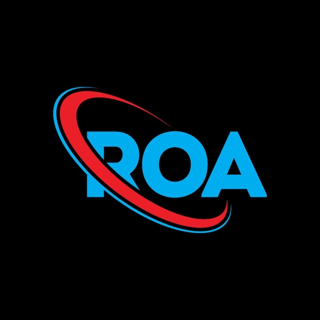 ROA logo ROA litery ROA logo inicjały ROA logo powiązane z okręgiem i dużymi literami monogram logo ROA typografia dla biznesu technologicznego i marki nieruchomości
