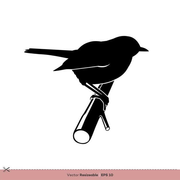 Plik wektorowy robin sparrow bird silhouette wektor logo szablon ilustracja projekt