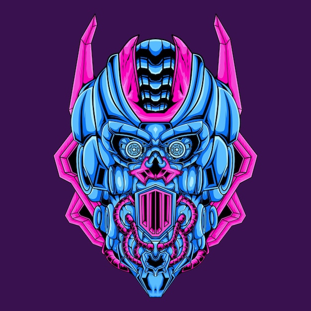 Robot czaszka ilustracja hełm przyszłość
