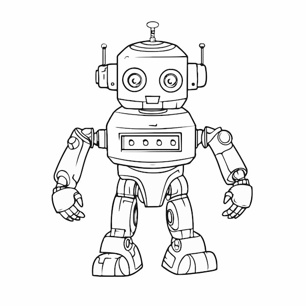 Robot do kolorowania książki lub kolorowanki dla dzieci wektor clipart