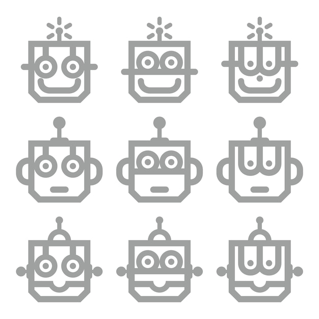 Robot Heads Lineart