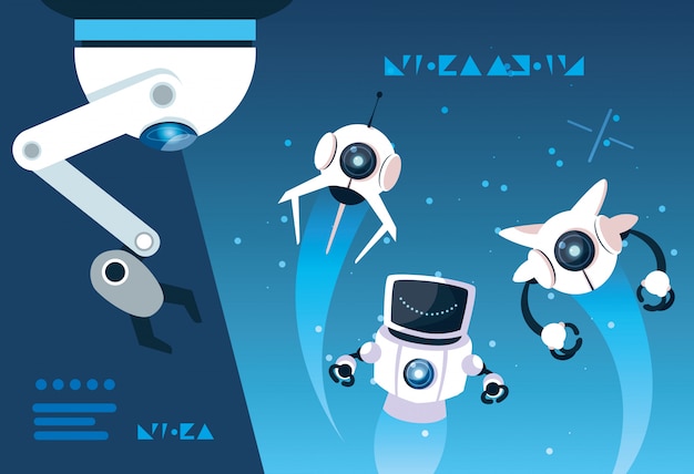 Robot kreskówka na niebiesko