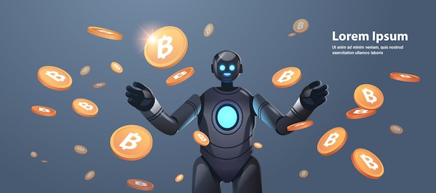 Robot Z Bitcoinami Kryptowaluta Internetowa Wydobywanie Pieniędzy Pasywny Dochód Zarobki Sztuczna Inteligencja