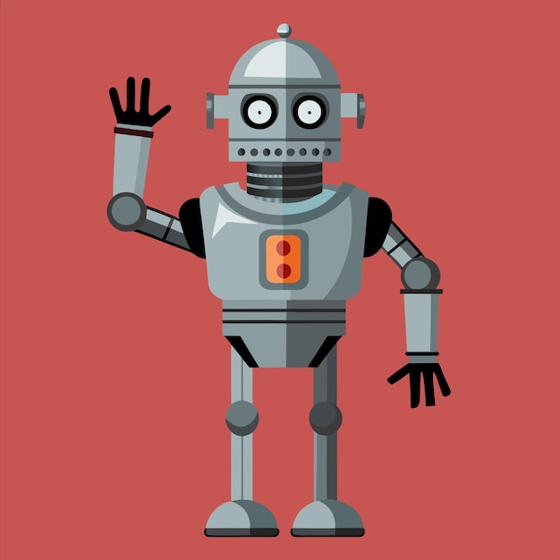 Robot z literą "b" na nim.