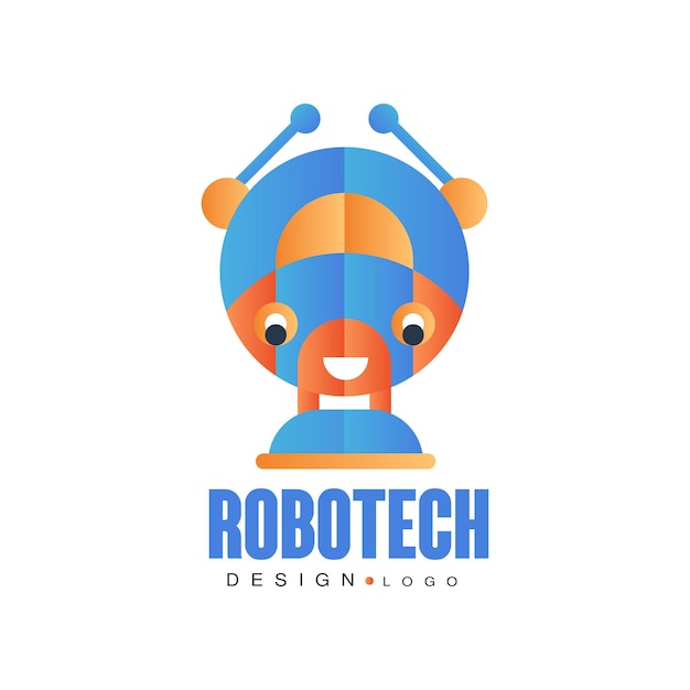 Plik wektorowy robotech logo projekt odznaka tożsamości firmy technologii lub komputerowych usług związanych z wektorem ilustracja izolowana na białym tle