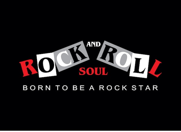 Rock And Roll Soul Design Vector Typografia Grafika Druk Itp. Wektor Premium