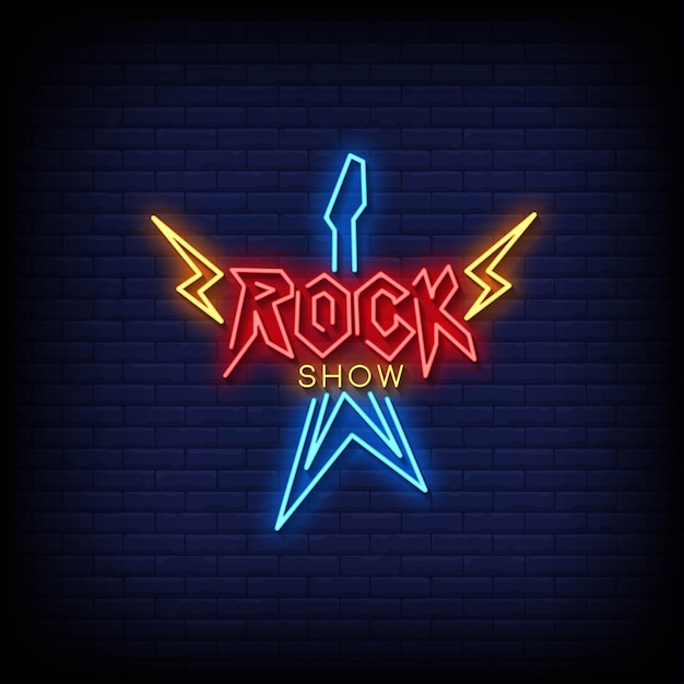 Plik wektorowy rock show logo neonowe znaki