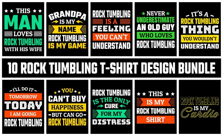 Wektor rock tumbling t-shirt design set wektor