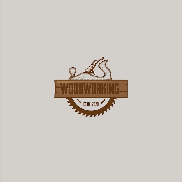 Rocznika Logo Obróbki Drewna