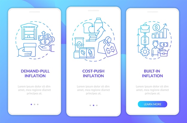Rodzaje Inflacji Ekran Aplikacji Mobilnej Z Niebieskim Gradientem