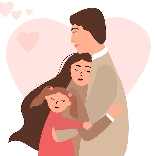 Rodzice I Dzieci W Objęciach Szczęśliwa Stabilna Rodzina Próbujących Członków Ojciec Matka