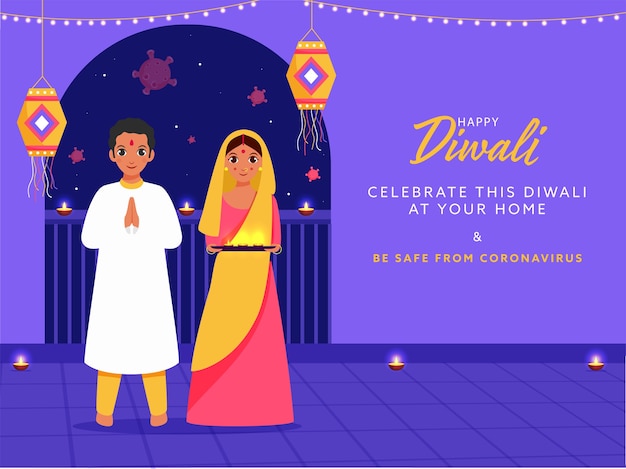 Rodzina Indyjska świętuje Diwali