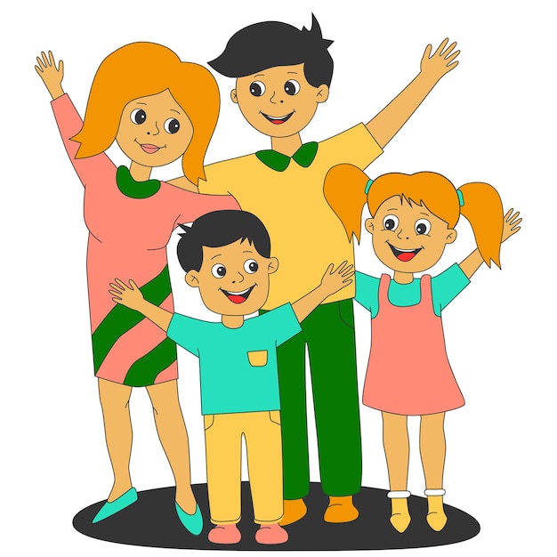 Plik wektorowy rodzinna zabawa rodzice i dzieci wspólnie spędzają czas impreza lub centrum rozrywki dla dzieci