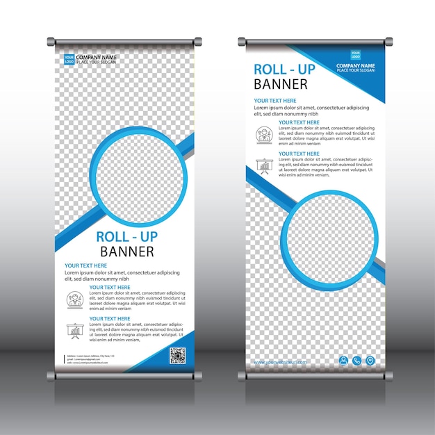 Roll Up Banner Design Edytowalny Pionowy Szablon Wektor Geometryczne Abstrakcyjne Tło Nowoczesny Xban