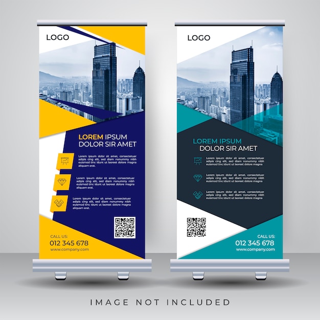 Plik wektorowy roll up banner design template