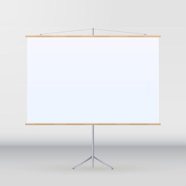 Roll Up Banner Stand na izolowanym czystym tle Szablon projektu pusty wyskakujący baner szablon wyświetlania dla projektanta Ilustracja wektorowa EPS 10 Flipchart do prezentacji promocyjnych na statywie