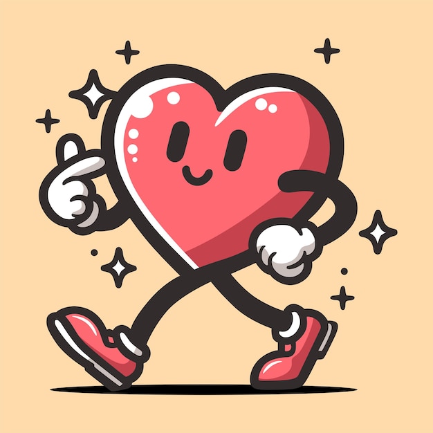 Romantic Retro Vibes Ilustracja Wektorowa Vintage Love Heart Shape For Valentine's Day 8