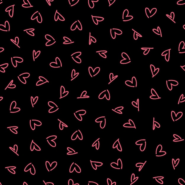 Romantyczny valentine monochromatyczny wzór z sercami Idealny do zaproszenia na przyjęcie z życzeniami i drukowania Ręcznie rysowane ilustracji wektorowych do wystroju i projektowania