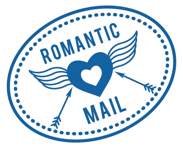 Romantyczny Znaczek Pocztowy Skrzydlate Serce I Strzała Valentine List