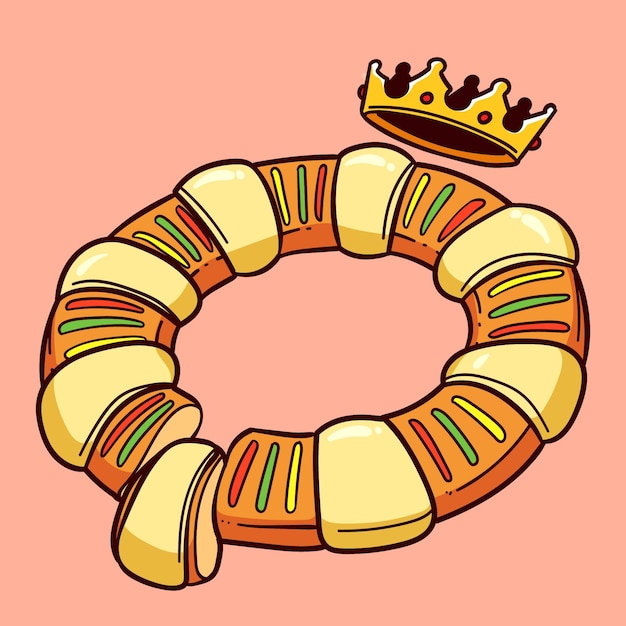 Roscón De Reyes Ręcznie Rysowane Ilustracji