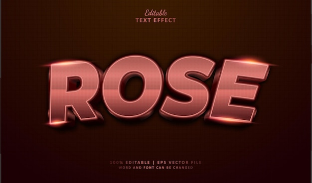 Rose Golden Editable Text Effect Style 3d Luxury Chrome