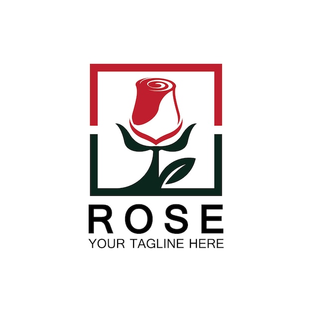 Rose Logo Kwiat Wektor Ikona Ilustracja Projektu