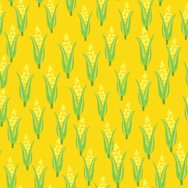 Rośliny Kukurydzy Wzór Bezszwowe Kolby Kukurydzy Niekończąca Się Tapeta