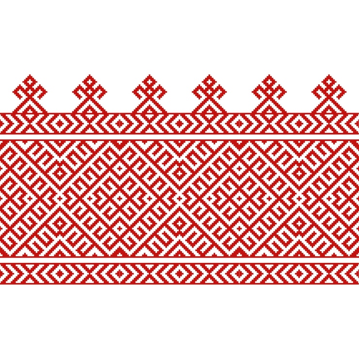 Rosyjski stary haft i wzór. Wektor wzór słowiańskiego ornamentu.
