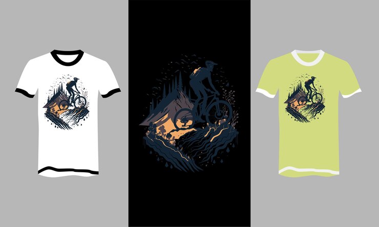 Wektor rower górski odkryty tshirt wektor wzór