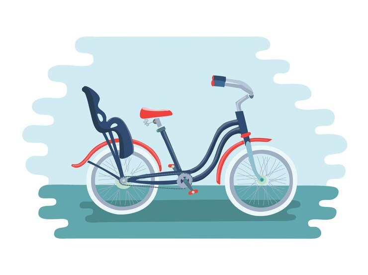 Rower z ilustracją fotelika dziecięcego
