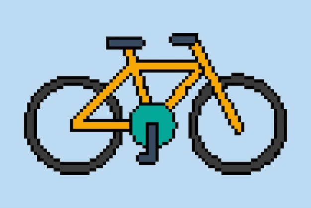 Rowerowy Pikselowy Styl Ilustracji Wektorowych 8-bitowa Koncepcja Kolorowy Sportowy Pomysł Pixel Art Bike