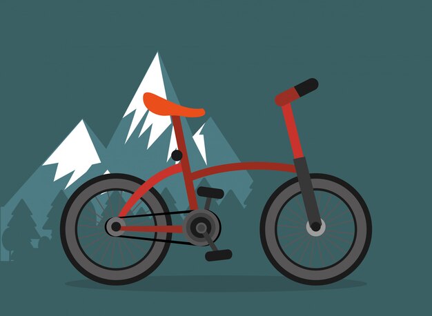 Plik wektorowy rowerzysta z górskim obraz tła